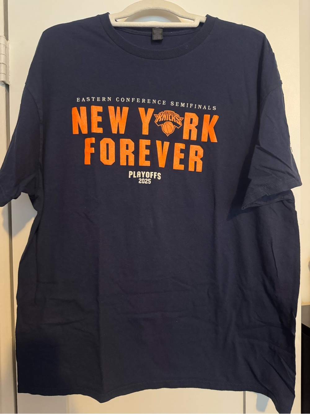 New York Forever Navy Playoffs T-Shirt - Knicks 2025